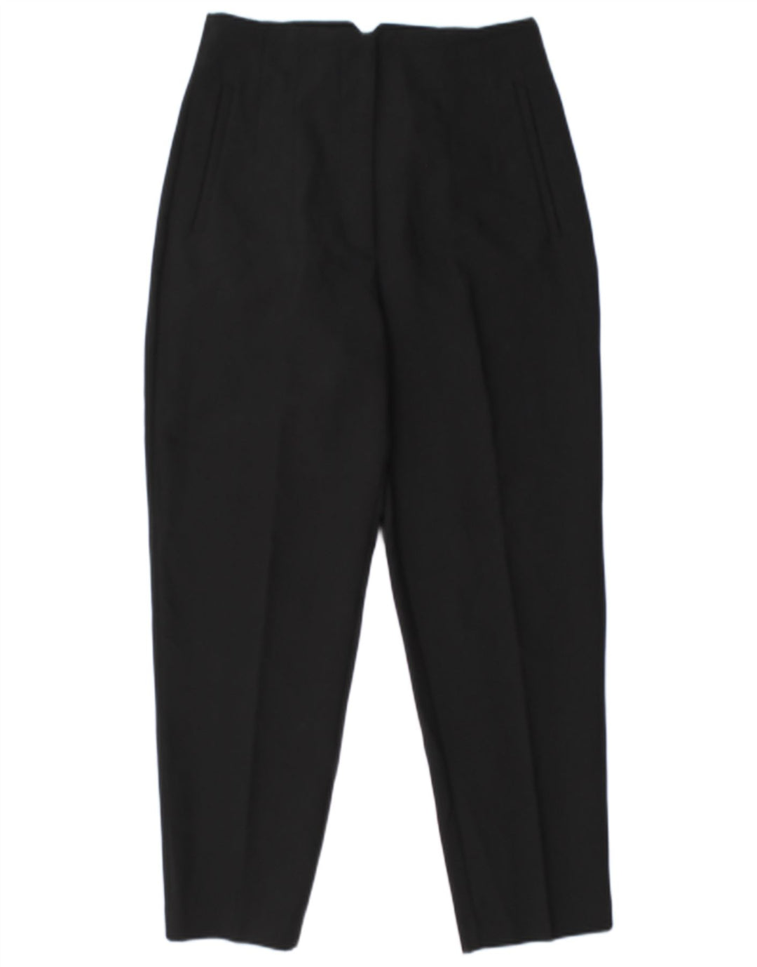 ZARA Mujer Pantalón Chino Tapered Mediano W28 L26 Poliéster Negro