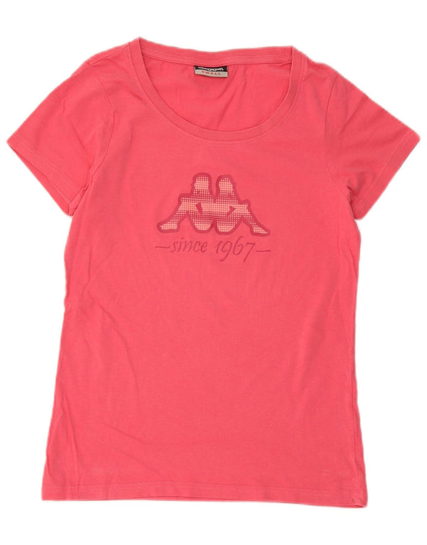 Kappa Camiseta gráfica para mujer Top UK 8 Small Pink Cotton