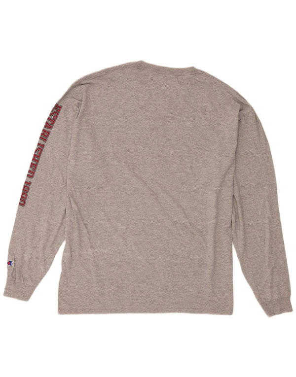 Champion Camiseta gráfica de manga larga para hombre Washington State Cougars 2XL Gris