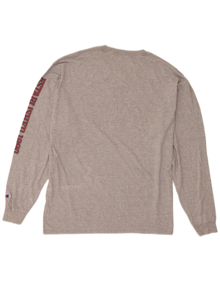 Champion Camiseta gráfica de manga larga para hombre Washington State Cougars 2XL Gris