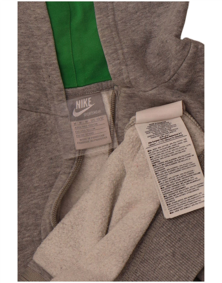 NIKE Sudadera con capucha y cremallera para niñas 10-11 años Algodón gris medio