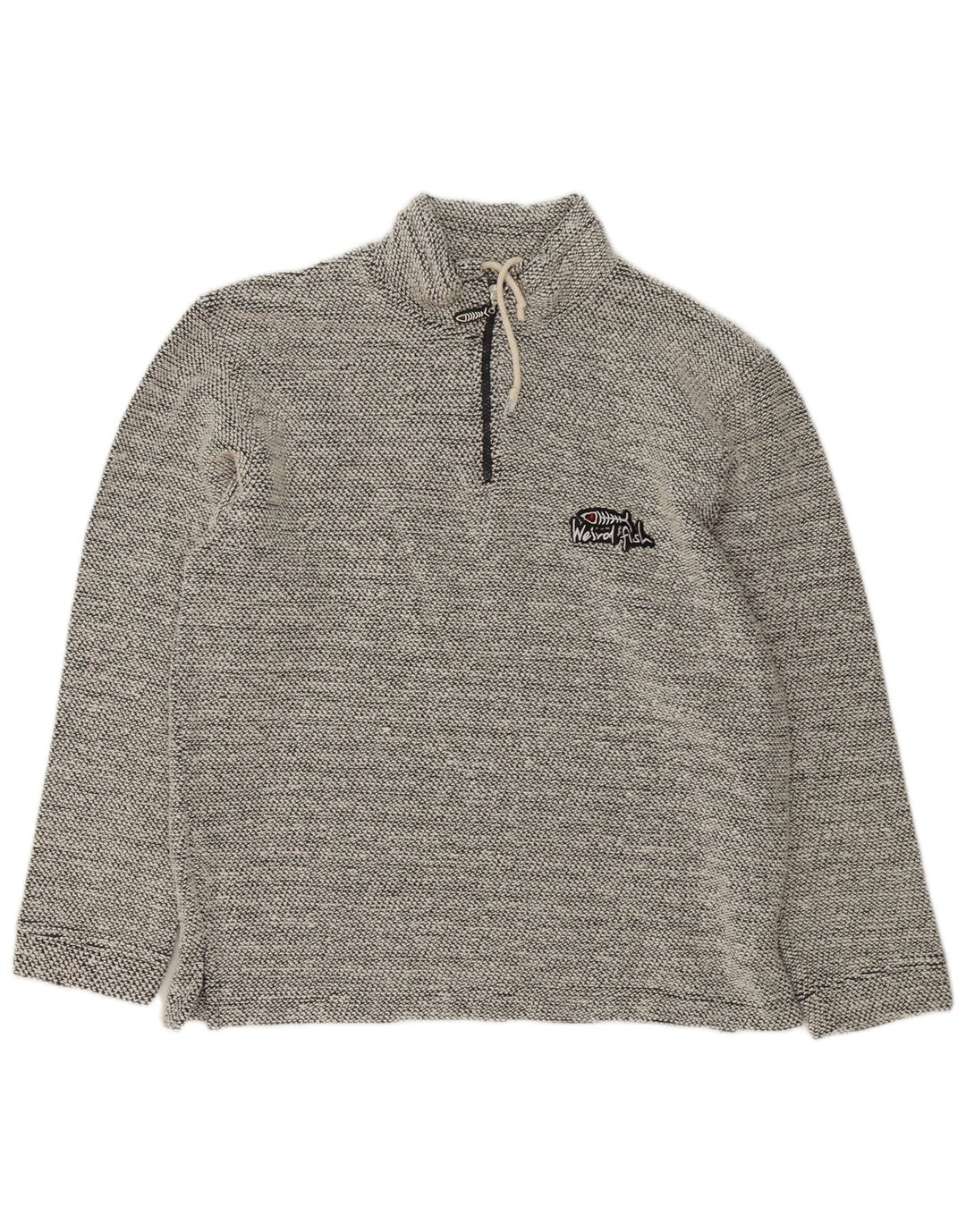 Weird Fish - Sudadera con cuello y cremallera para hombre, talla pequeña, algodón gris