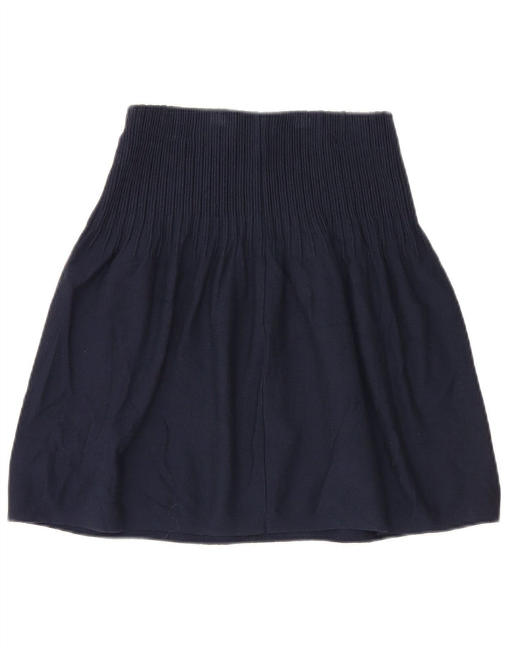 Massimo Dutti Mujer Falda Acampanada De Punto Small W26 Viscosa Azul Marino