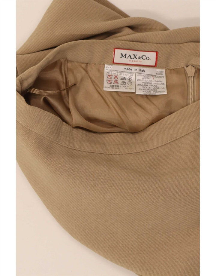 Max & Co. Falda lápiz para mujer UK 12 Medium W28 Acetato beige