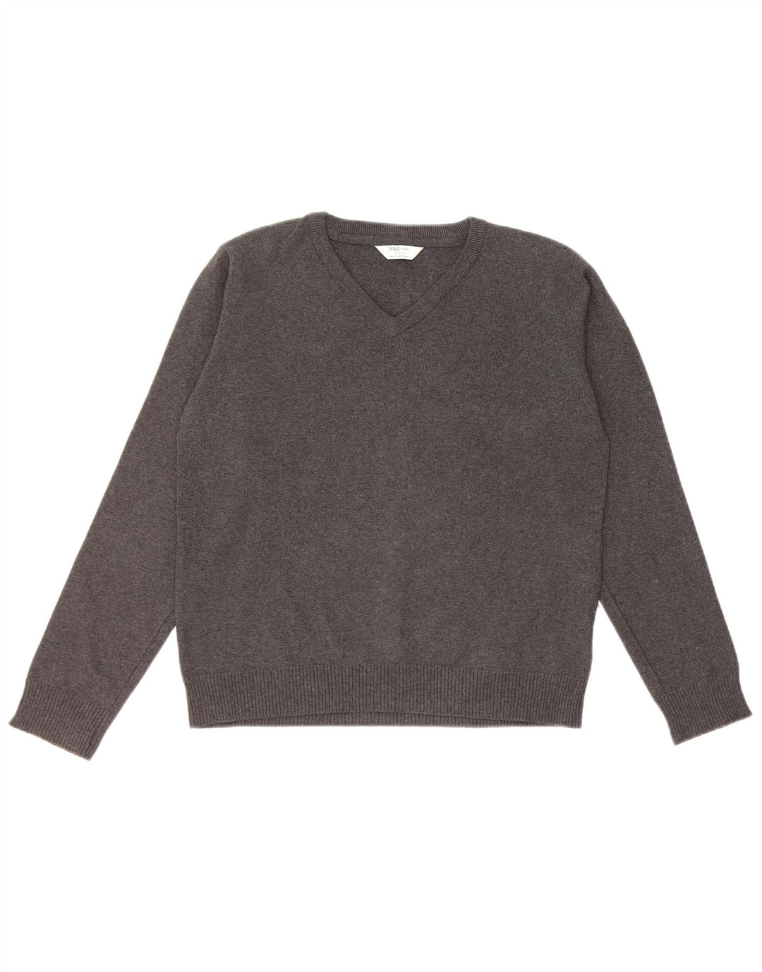 Marks & Spencer Jersey con cuello en V para niños 12-13 años Algodón gris
