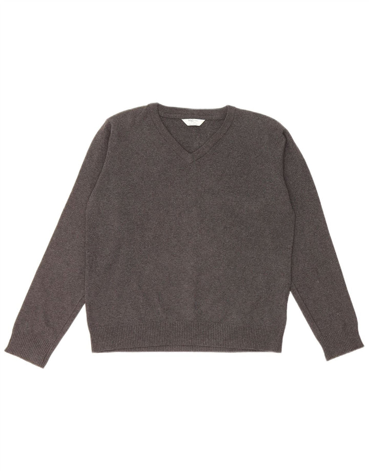 Marks & Spencer Jersey con cuello en V para niños 12-13 años Algodón gris
