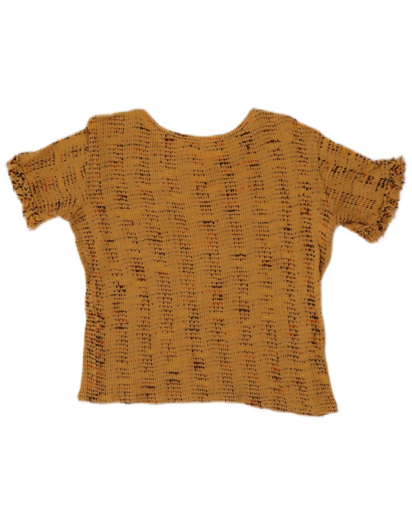 Zara Mujer Blusa Corta Top UK 10 Small Beige Rayas