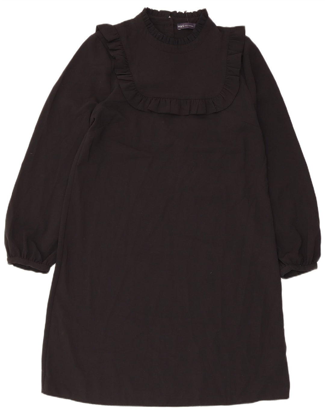 Marks & Spencer Vestido recto de manga larga para mujer UK 42 Mediano Negro