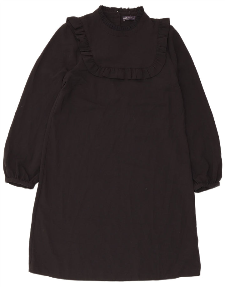 Marks & Spencer Vestido recto de manga larga para mujer UK 42 Mediano Negro