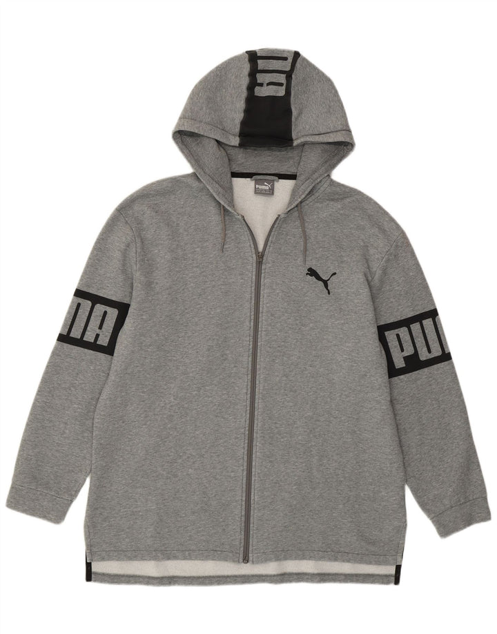 Puma Sudadera con capucha y cremallera gráfica para hombre XL Algodón gris