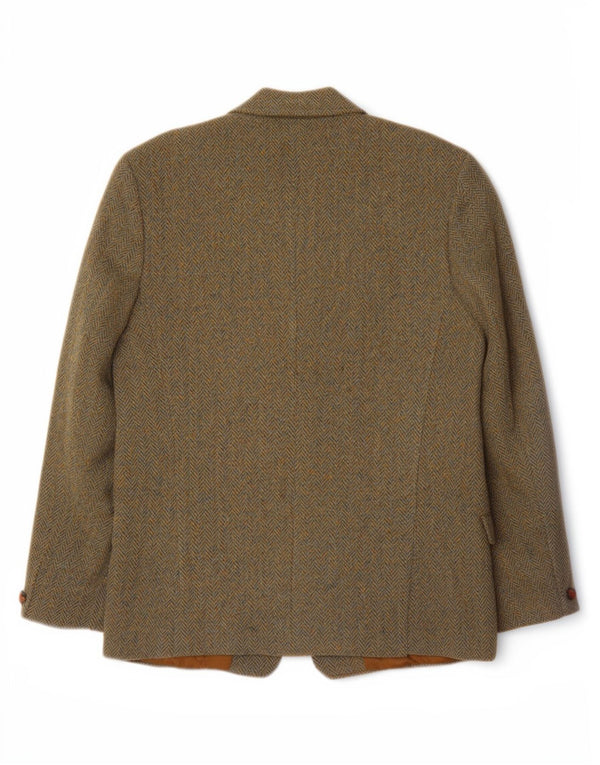 Dunn &Co Mens Harris Tweed UK 40 Grande Marrón Espiga Lana Clásico