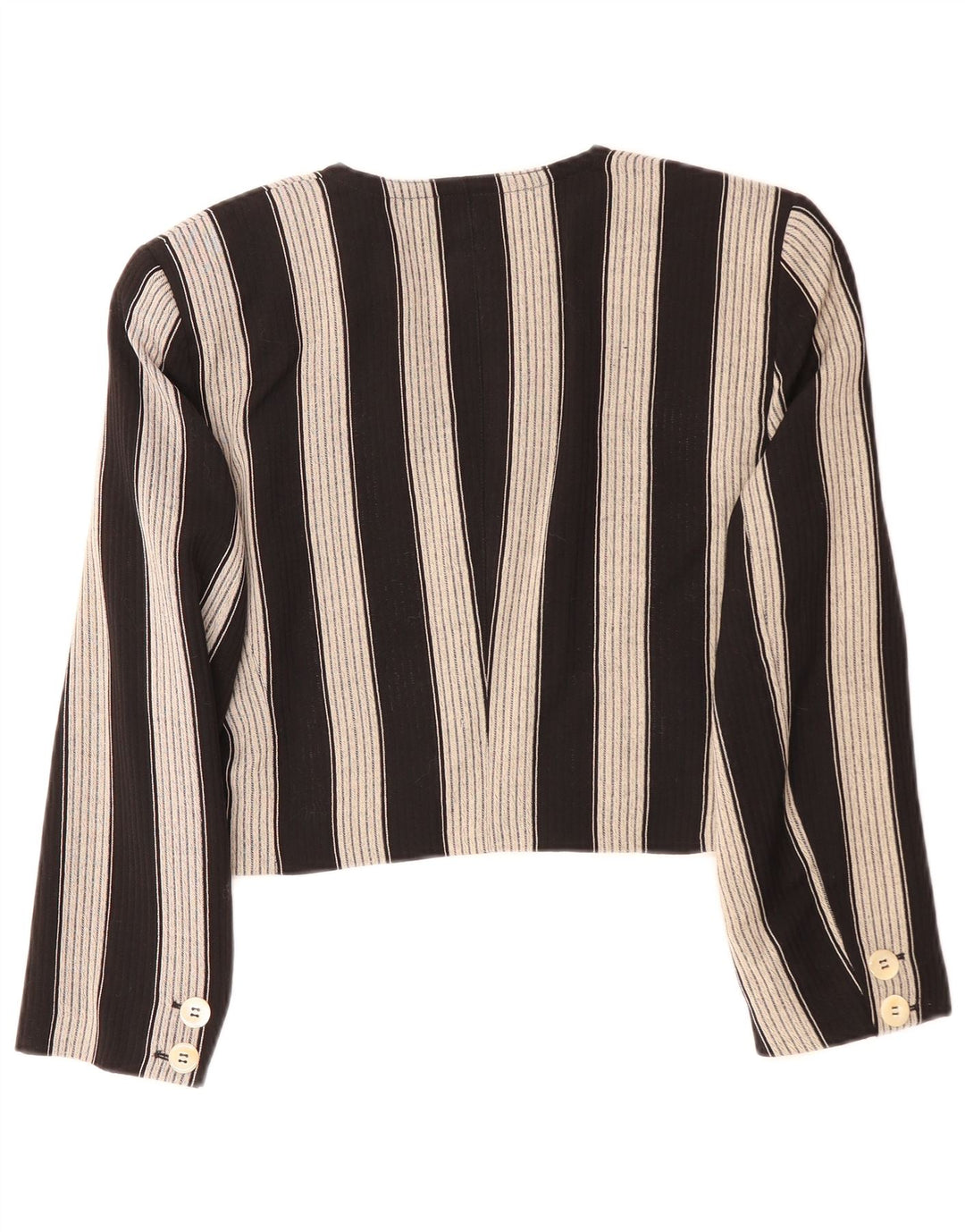 Laurel Chaqueta tipo blazer corta con 1 botón para mujer EU 36 Small Lana a rayas negras