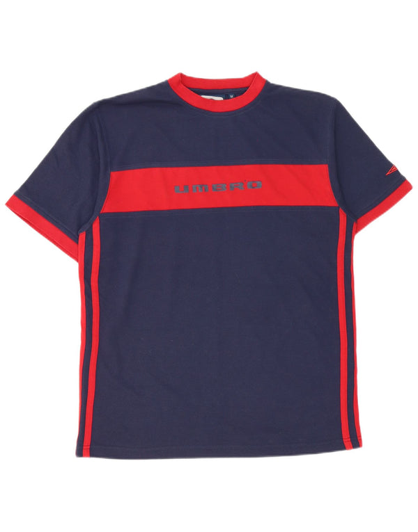 Umbro Hombre Camiseta gráfica Top Medium Azul marino Colorblock Poliéster
