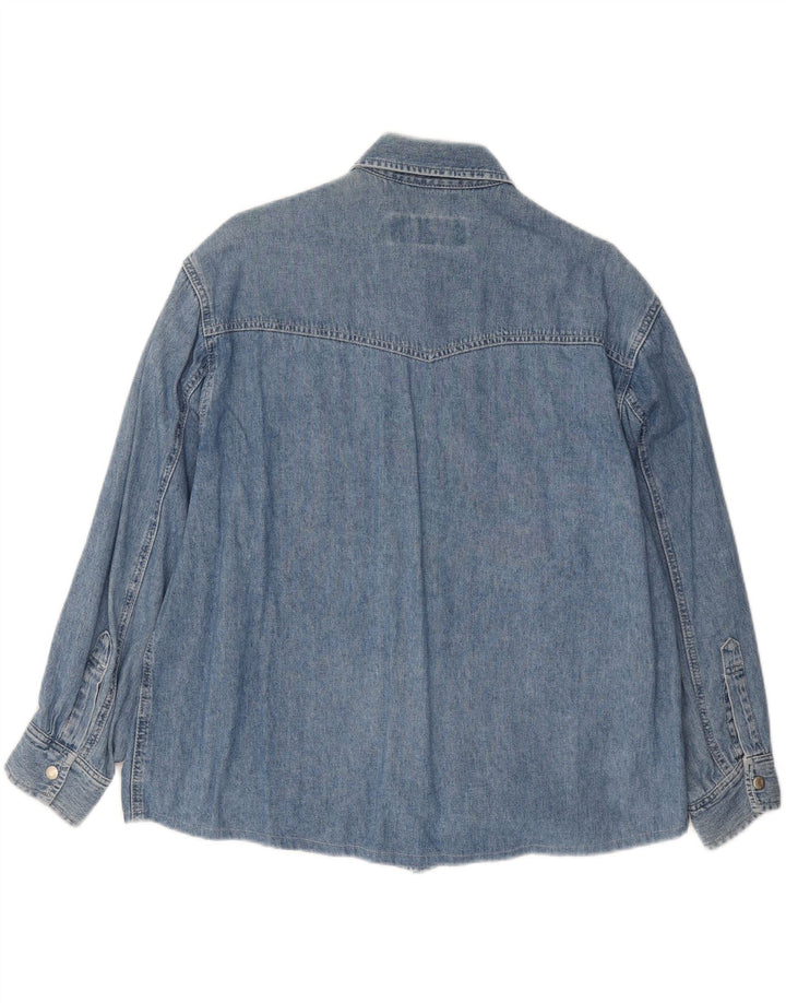 BROADWAY Mens Denim Shirt Large Blue Cotton Vintage Broadway and Second-Hand Broadway from Messina Hembry 