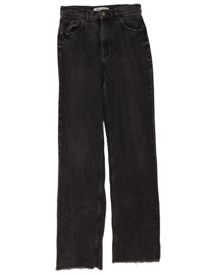 Zara Jeans rectos para mujer EU 36 Small W26 L33 Algodón gris