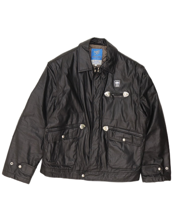 Piero Guidi Chaqueta utilitaria para hombre UK 42 XL Negro
