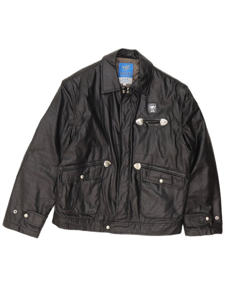 Piero Guidi Chaqueta utilitaria para hombre UK 42 XL Negro