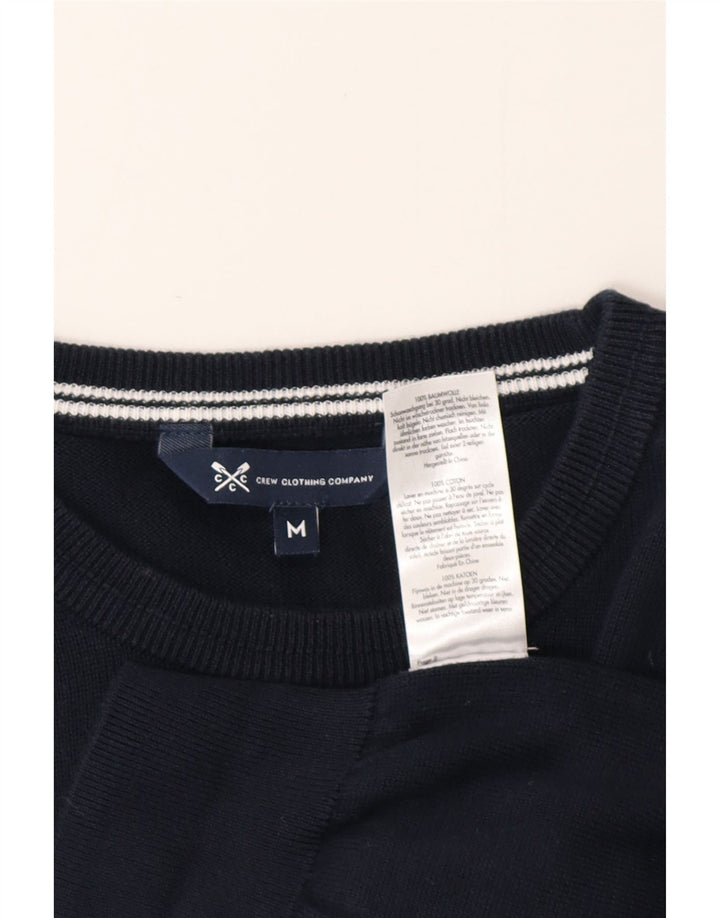 CREW CLOTHING Suéter tipo jersey con cuello redondo para hombre Algodón azul marino medio
