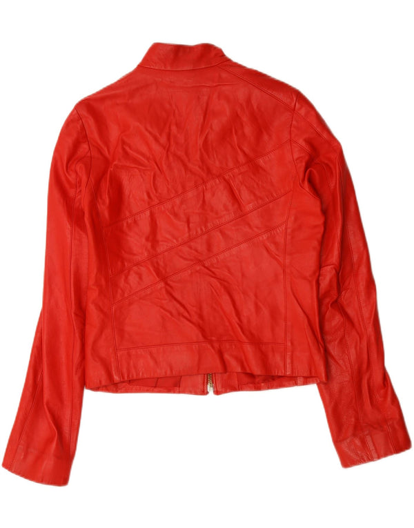 Vintage mujer cuero Racer chaqueta IT 44 cuero rojo medio