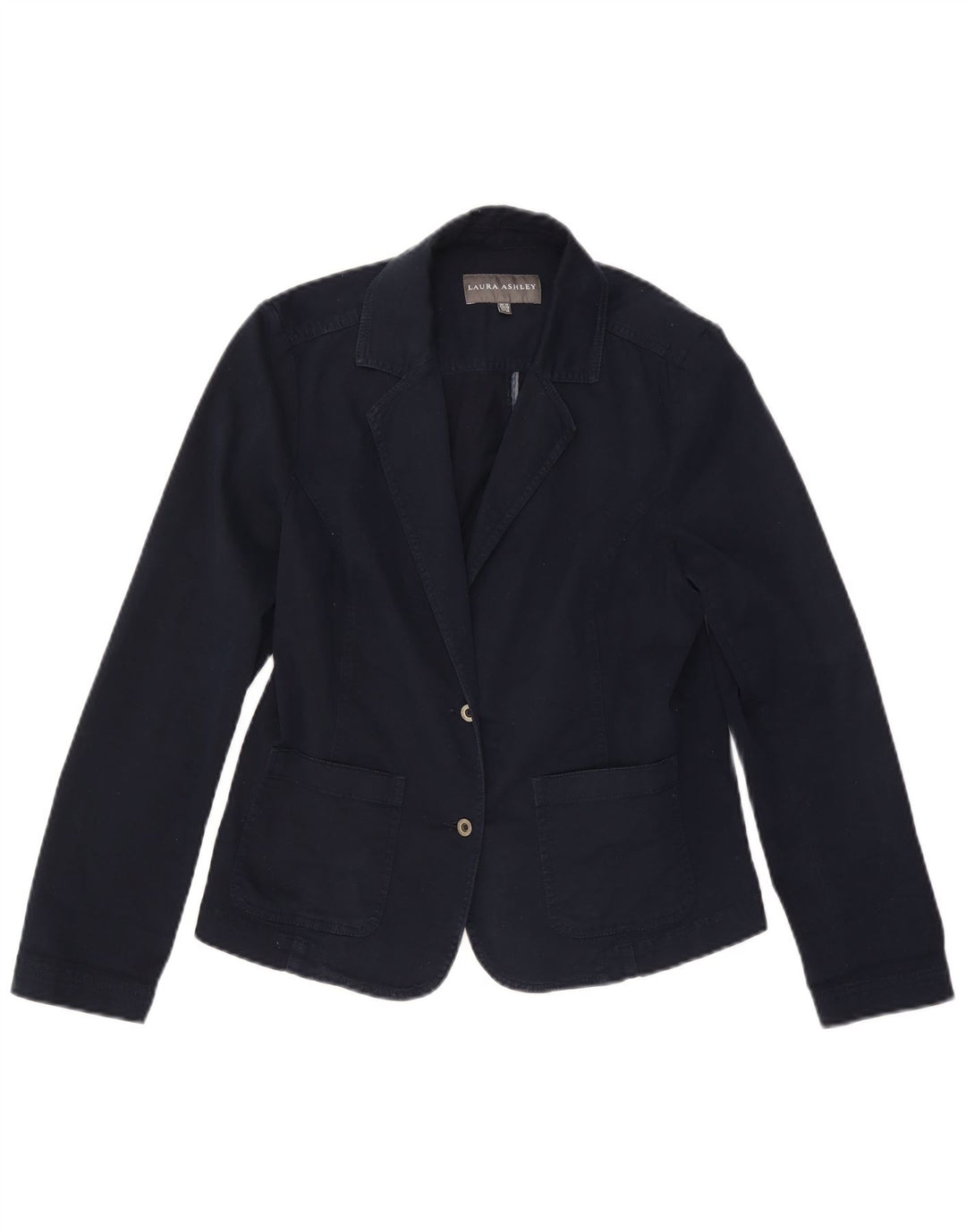 LAURA ASHLEY Chaqueta tipo blazer de 2 botones para mujer Reino Unido 12 Algodón azul marino mediano