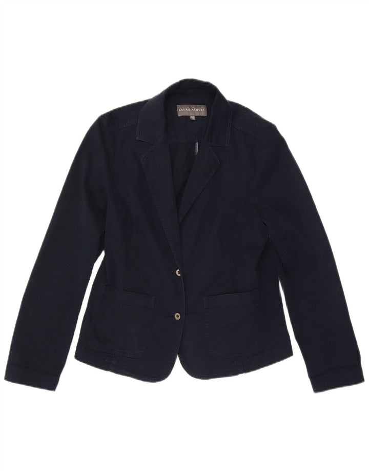 LAURA ASHLEY Chaqueta tipo blazer de 2 botones para mujer Reino Unido 12 Algodón azul marino mediano