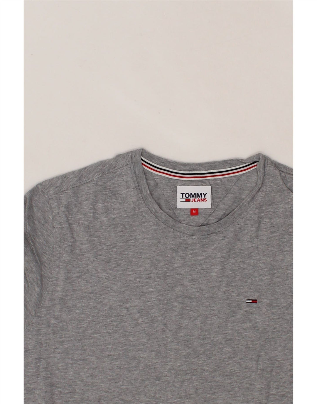 TOMMY HILFIGER Mens T-Shirt Top Medium Grey Cotton Vintage Tommy Hilfiger and Second-Hand Tommy Hilfiger from Messina Hembry 