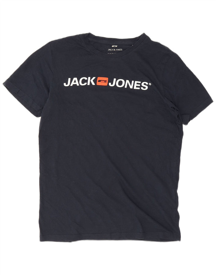 Jack & Jones Hombre Camiseta Gráfica Top Medium Azul Marino Algodón