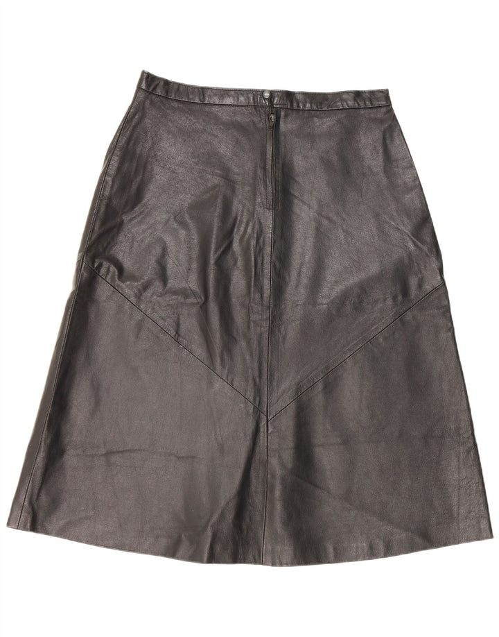 Falda de cuero vintage para mujer IT 52 2XL W32 Negro