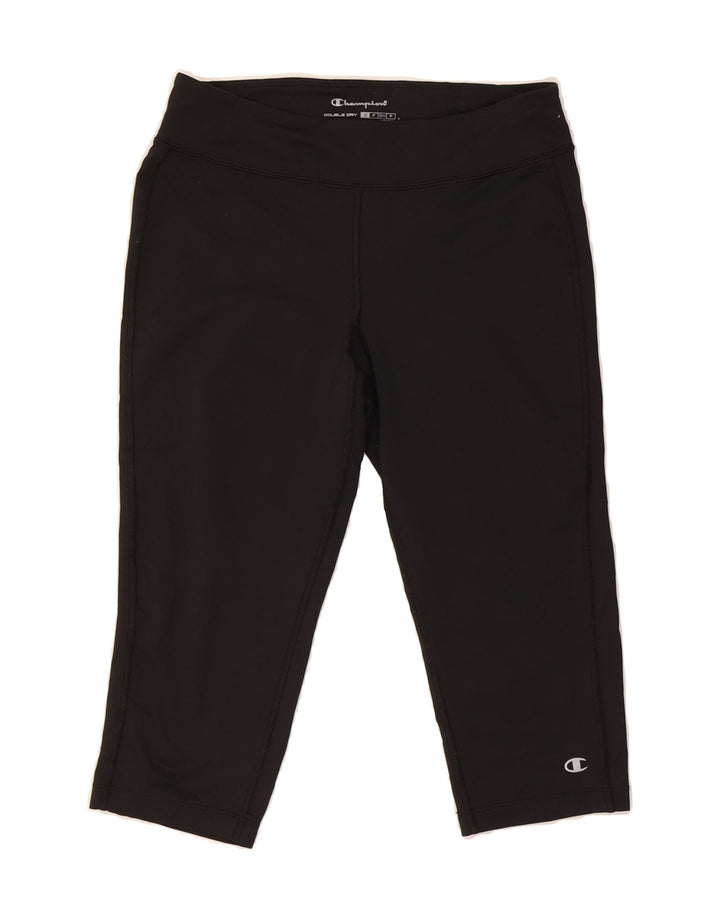 CHAMPION Womens Capri Leggings UK 10 Small  Black Vintage Champion and Second-Hand Champion from Messina Hembry 