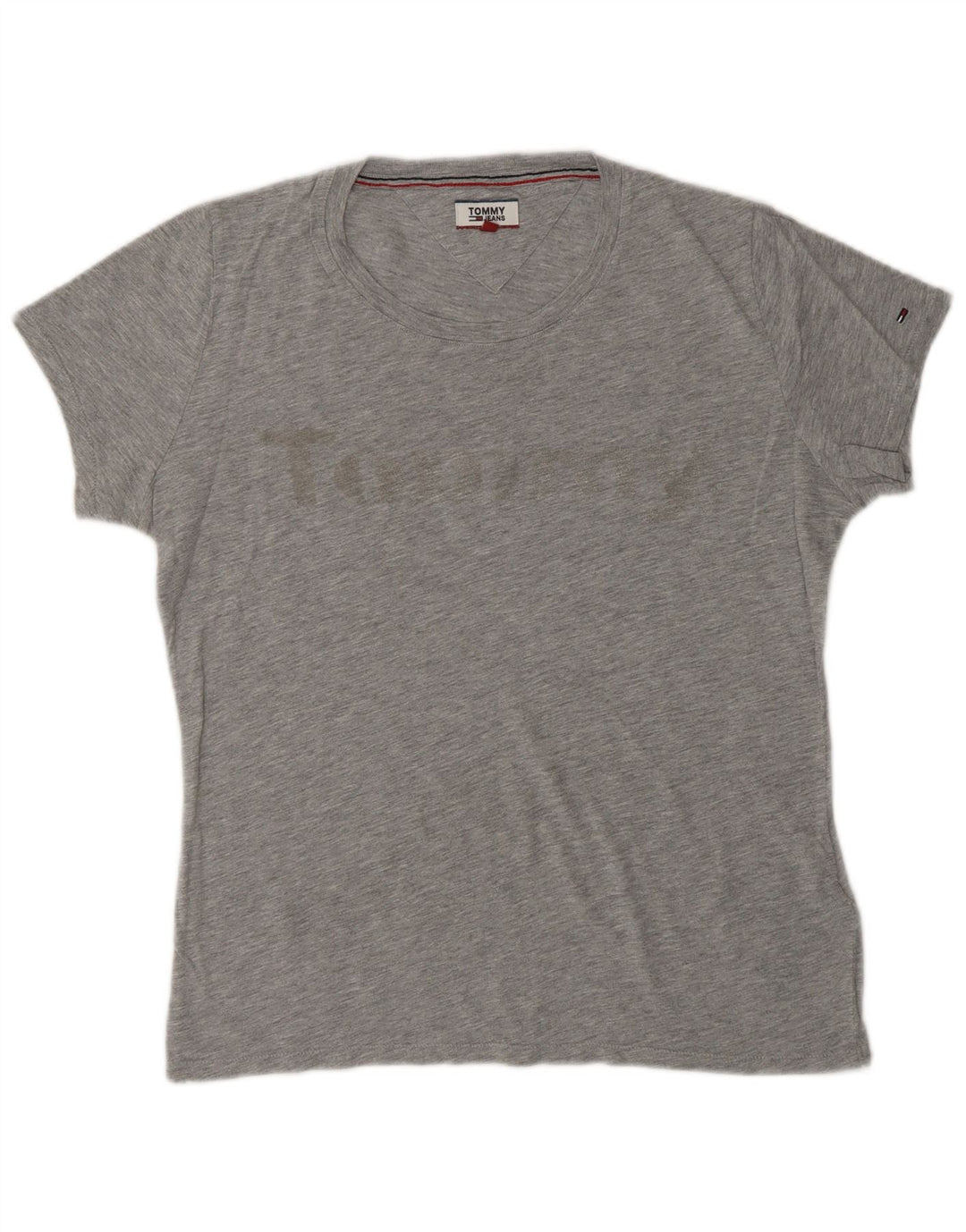 TOMMY HILFIGER Camiseta gráfica extragrande para mujer UK 10 Small Grey