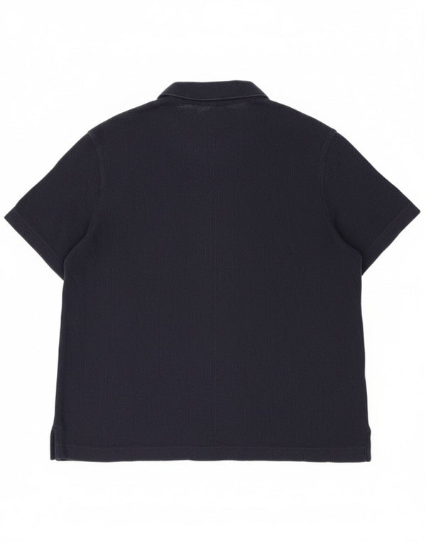 Marks & Spencer Camisa de manga corta para hombre 2XL Algodón azul marino