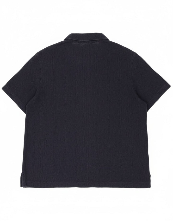 Marks & Spencer Camisa de manga corta para hombre 2XL Algodón azul marino