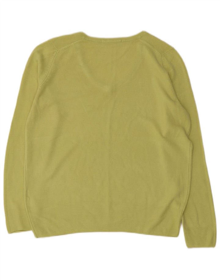 MARKS & SPENCER Suéter tipo jersey de gran tamaño con cuello en V para mujer UK 10 Small Green