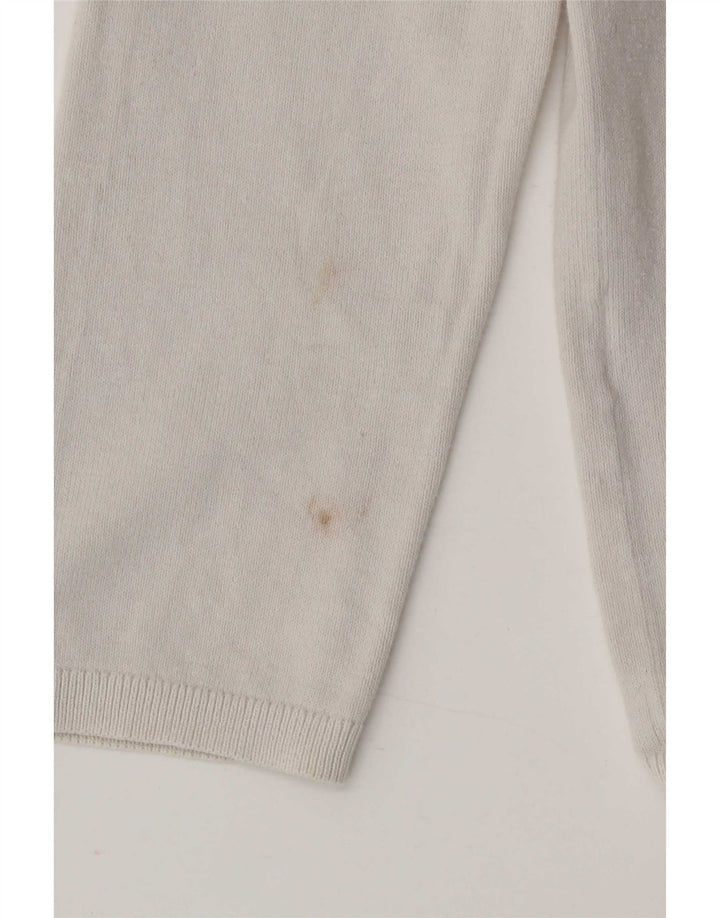Tommy Hilfiger Suéter con cuello en V para mujer UK 14 Medium White