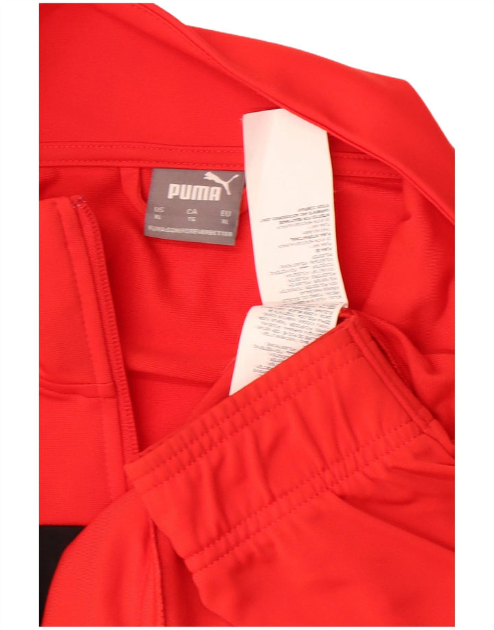 PUMA Chaqueta de chándal para hombre XL Poliéster color block rojo