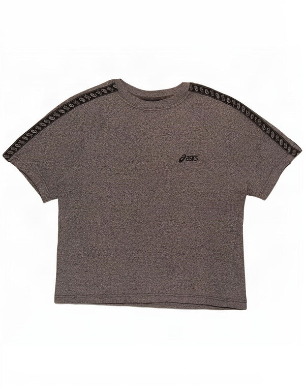 Asics Mens Graphic T-Shirt Top Medium Grey Flecked Cotton