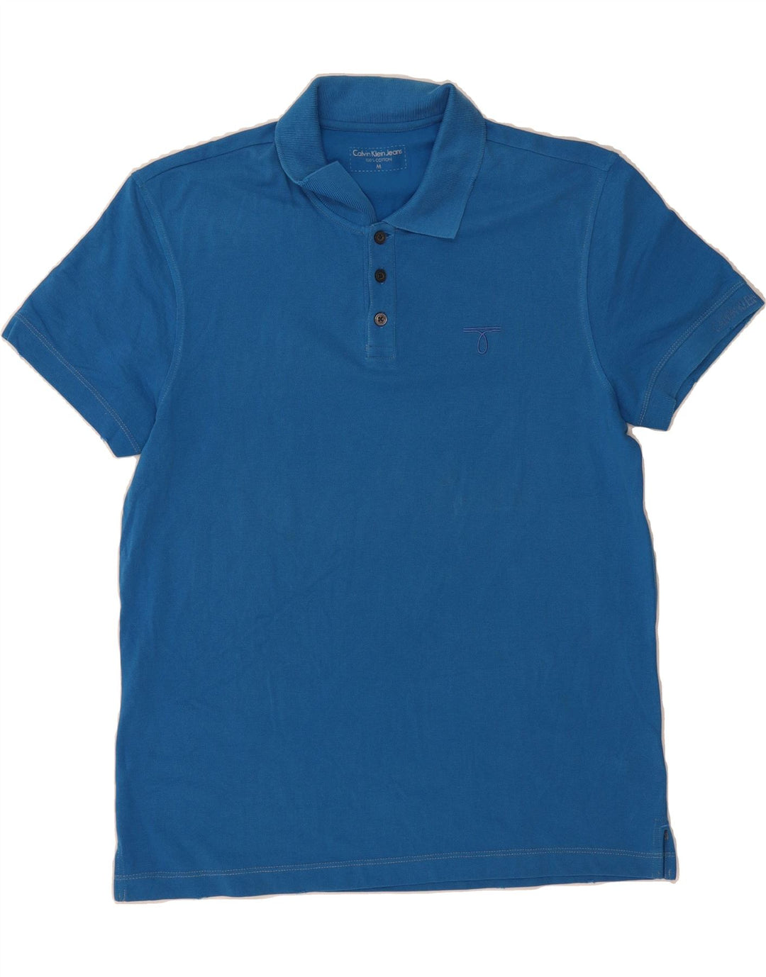 CALVIN KLEIN JEANS Mens Polo Shirt Medium Blue Cotton Vintage Calvin Klein Jeans and Second-Hand Calvin Klein Jeans from Messina Hembry 