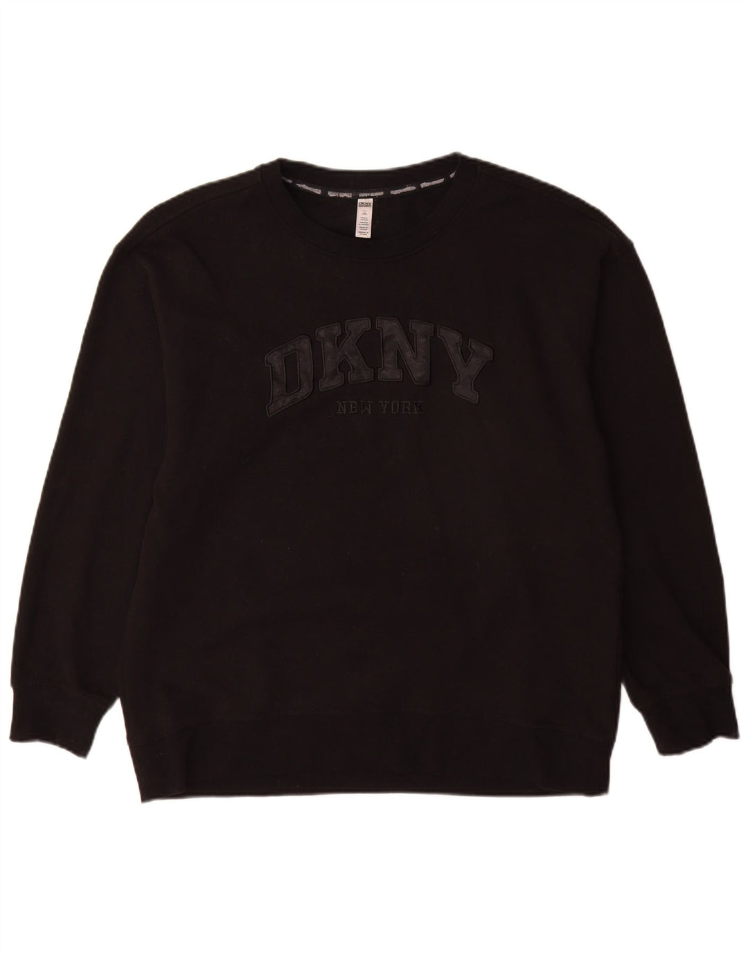 Dkny Hombre Sudadera Gráfica Jumper Grande Algodón Negro