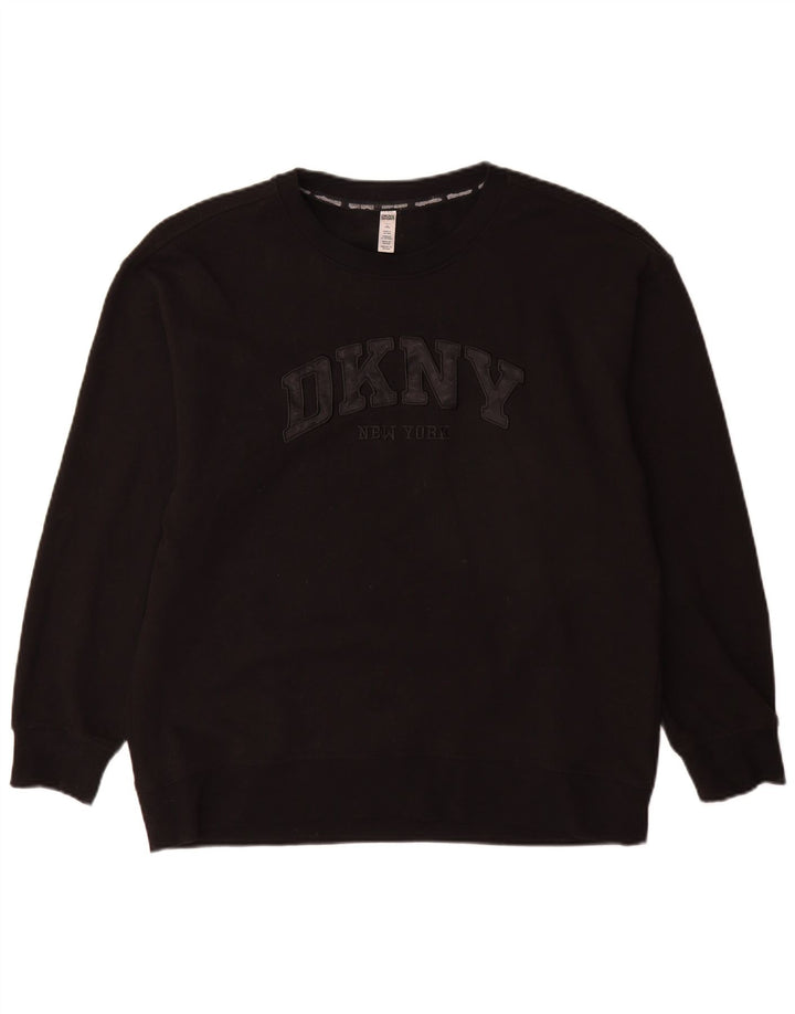 Dkny Hombre Sudadera Gráfica Jumper Grande Algodón Negro