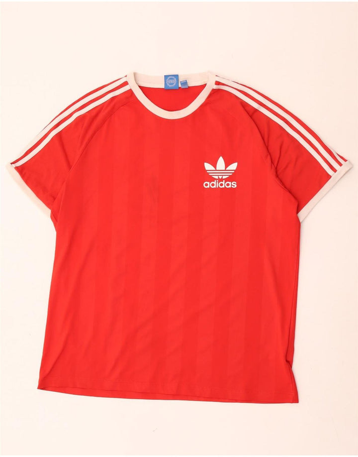 Adidas Camiseta Hombre Top XL Poliéster Rayas Rojas
