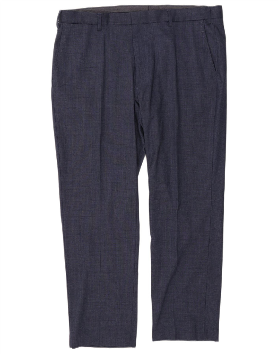 Marks & Spencer Pantalón de traje de corte regular para hombre W38 L29 Lana azul
