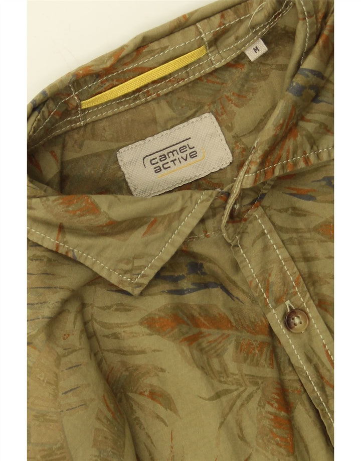 CAMEL ACTIVE Mens Abstract Pattern Shirt Medium Khaki Cotton Vintage Camel Active and Second-Hand Camel Active from Messina Hembry 