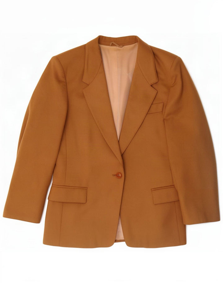 Max Mara Chaqueta tipo blazer con 1 botón para mujer Reino Unido 44 Grande Lana marrón