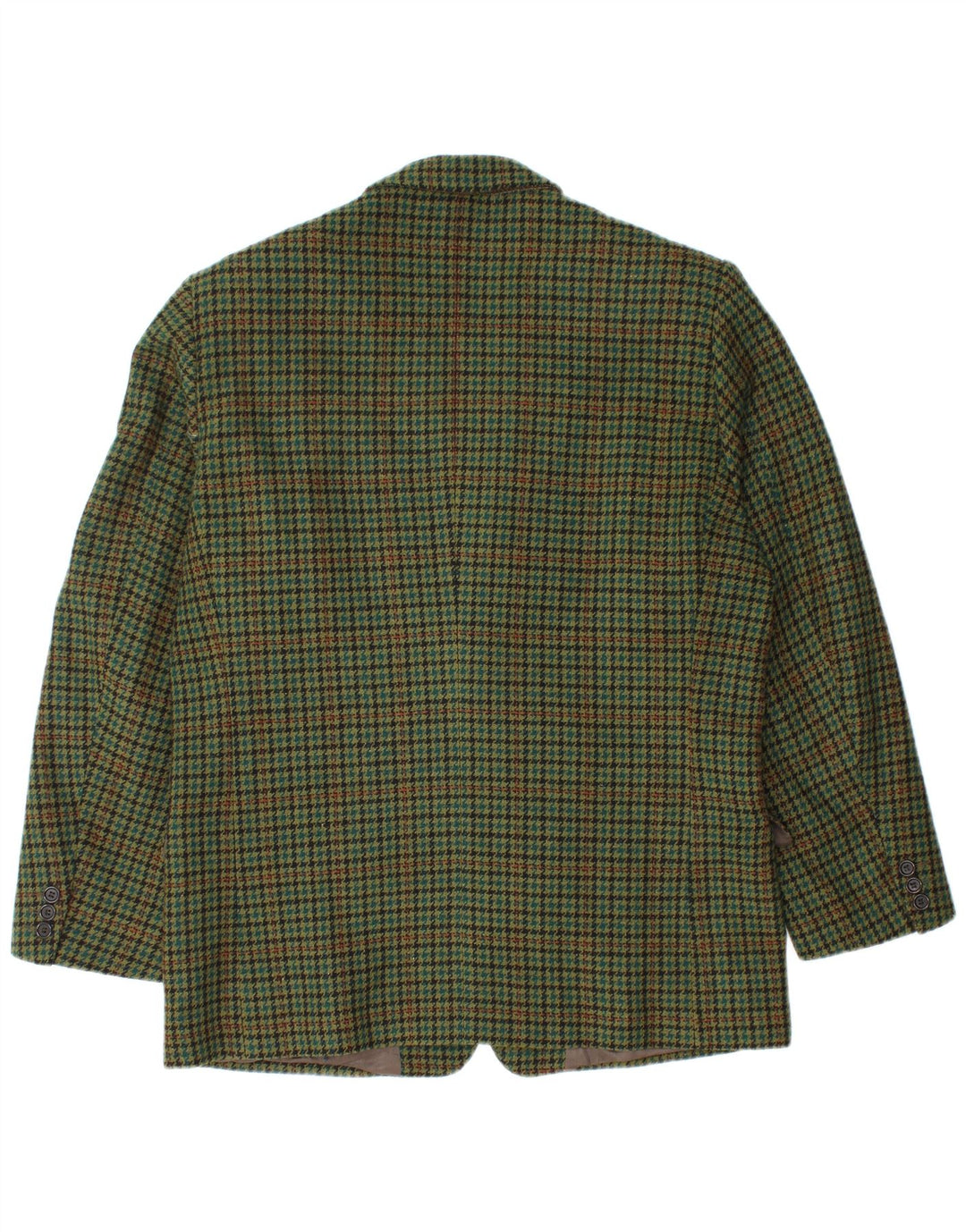 Vintage hombres 2 botones Blazer chaqueta IT 50 grande verde comprobar lana nueva
