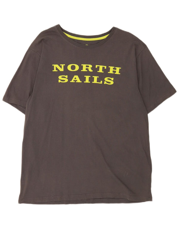 NORTH SAILS Camiseta gráfica para hombre Top XL Gris Algodón