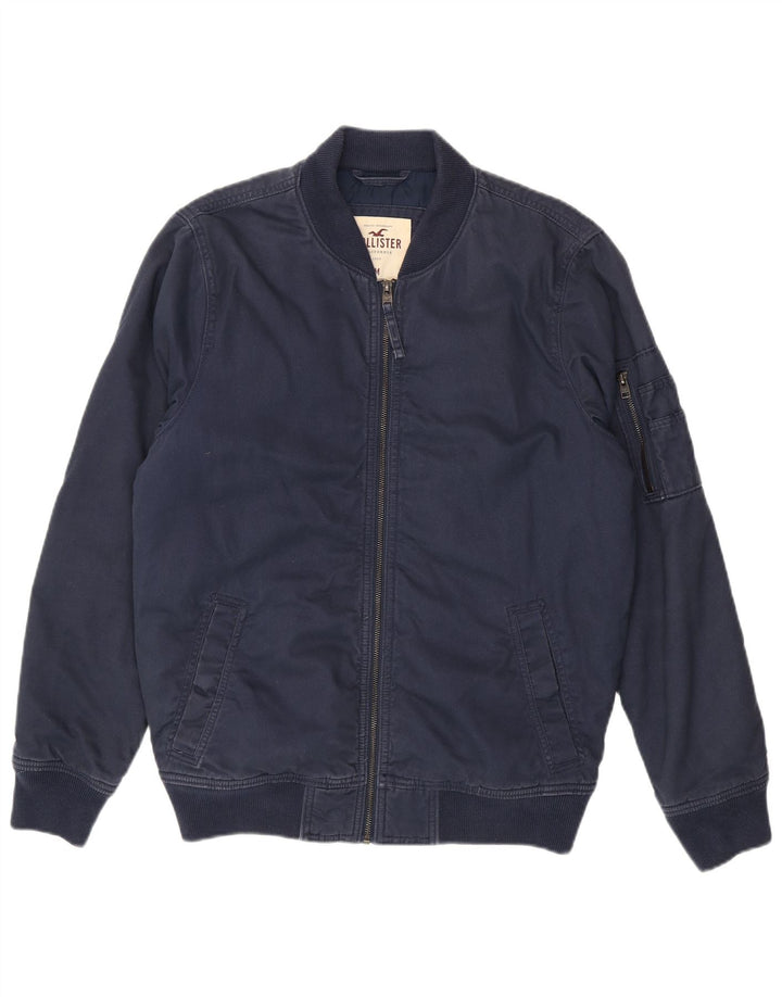 Hollister Chaqueta Bomber para Hombre UK 38 Mediana Azul Marino Algodón