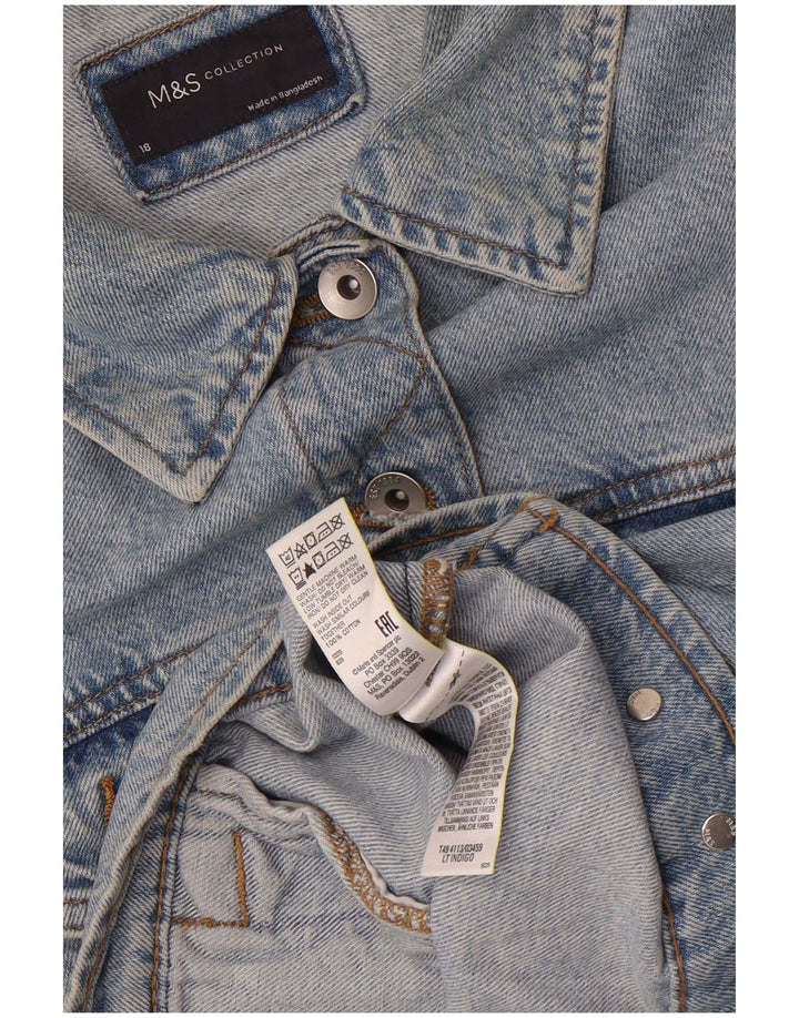 Marks & Spencer Chaqueta Vaquera para Mujer UK 40 XL Algodón Azul