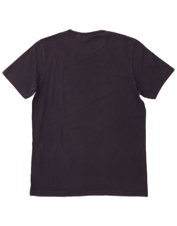 Adidas Hombre Camiseta Gráfica Top Medio Azul Marino Algodón