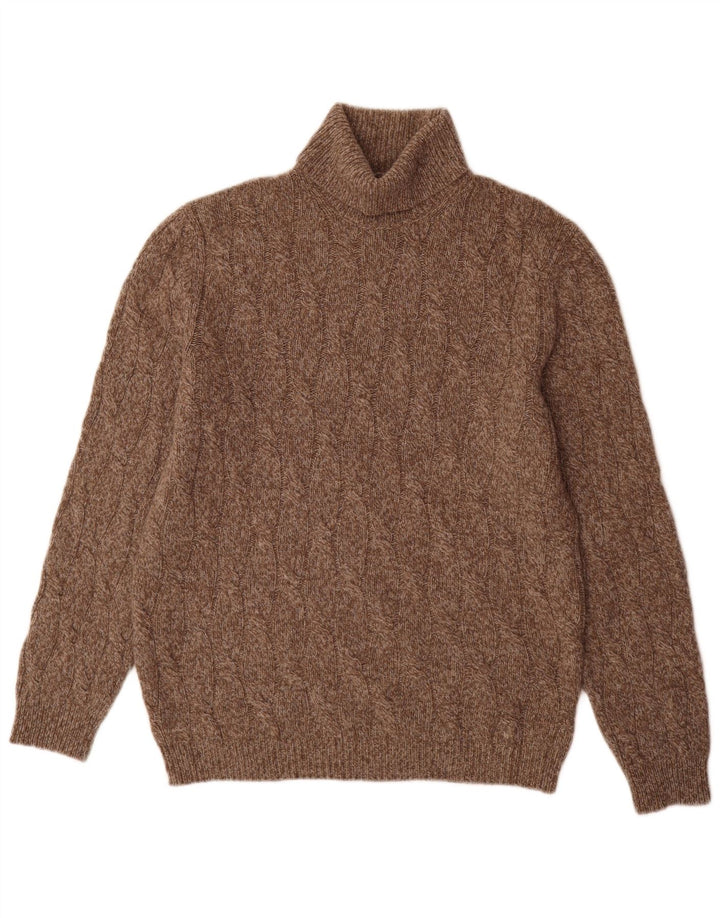 Massimo Dutti Hombre Jersey De Cuello Vuelto Jersey Large Marrón Moteado