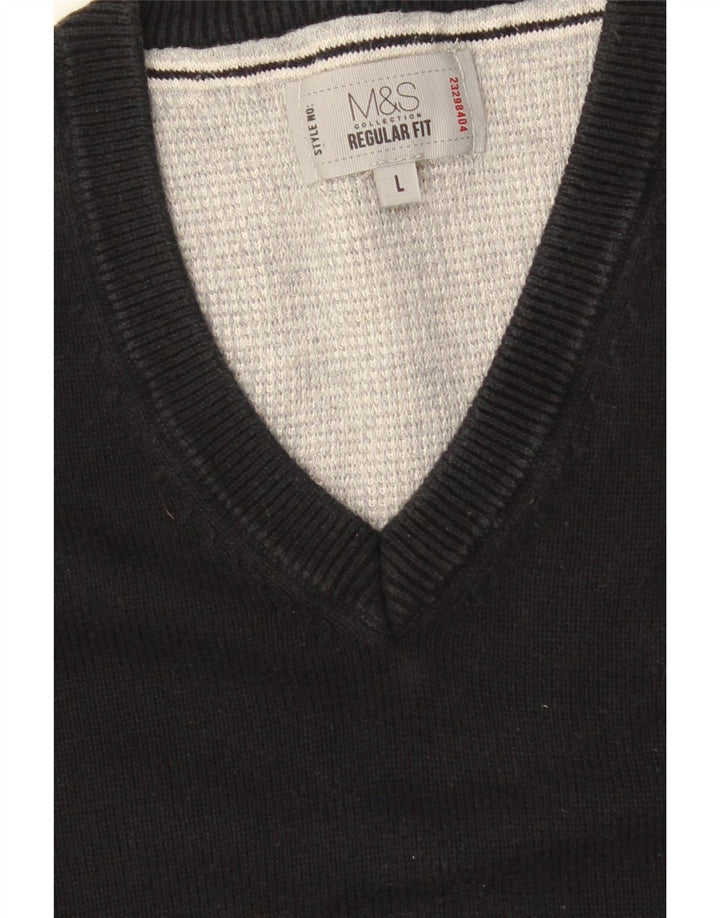 MARKS & SPENCER Camiseta sin mangas con ajuste regular para hombre, talla grande, color negro
